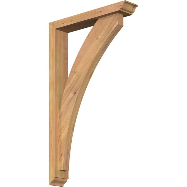 Ekena Millwork Thorton Traditional Smooth Bracket w/ Offset Brace, Western Red Cedar, 3 1/2"W x 18"D x 30"H BKT0402X18X30THR01SWR - main